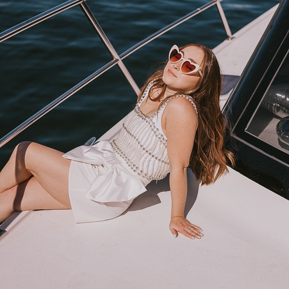 Zara white bow skort